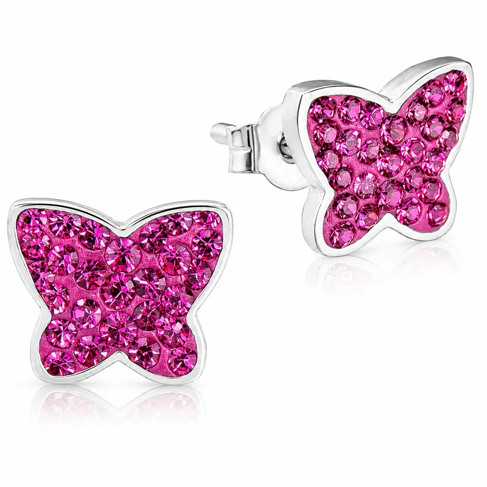 trachtenland-luisia-ohrringe-schmetterling-mit-swarovski-kristallen-pink image 1