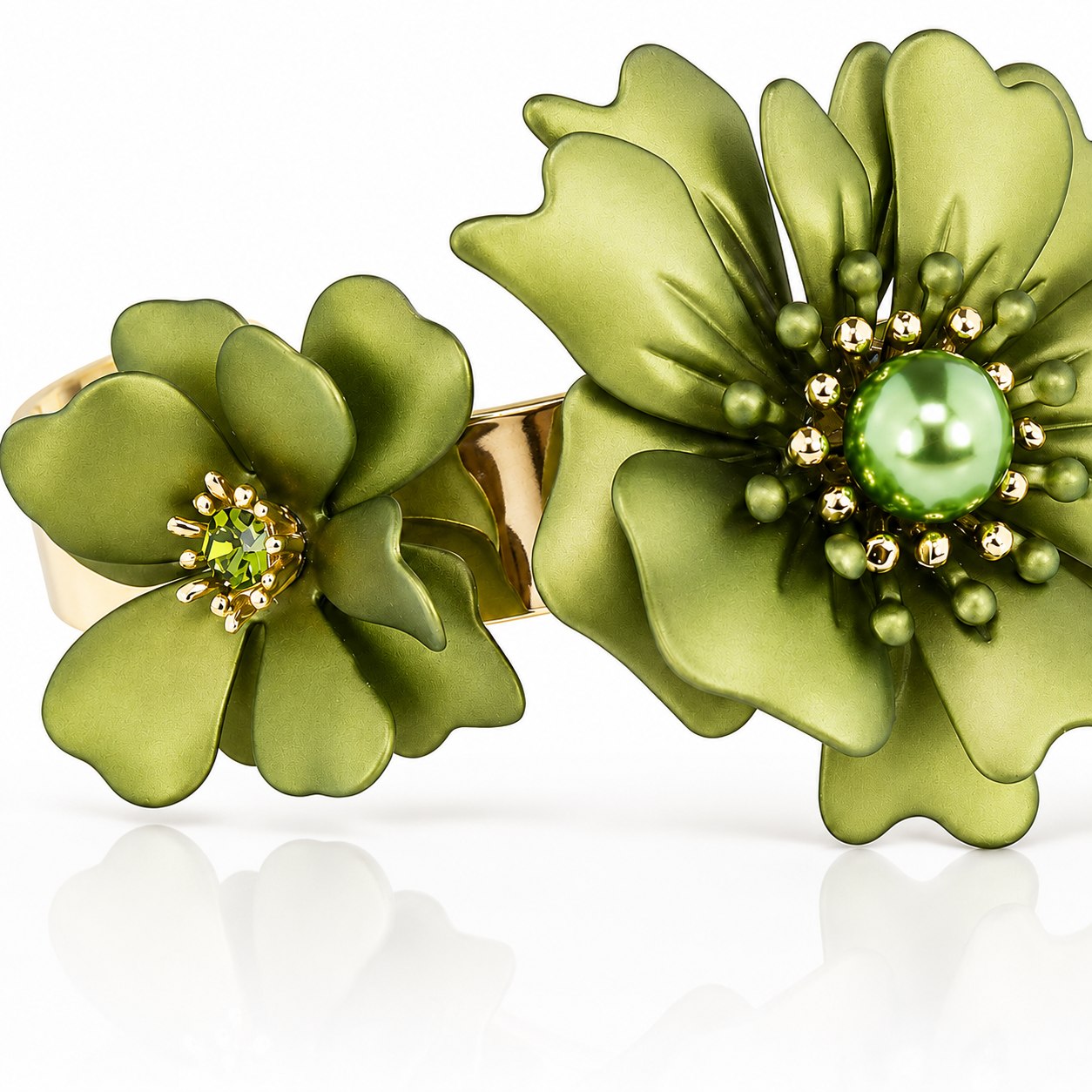 trachtenland-luisia-armreif-armspange-nelia-mit-blumen-16-karat-vergoldet-olivgr image 6
