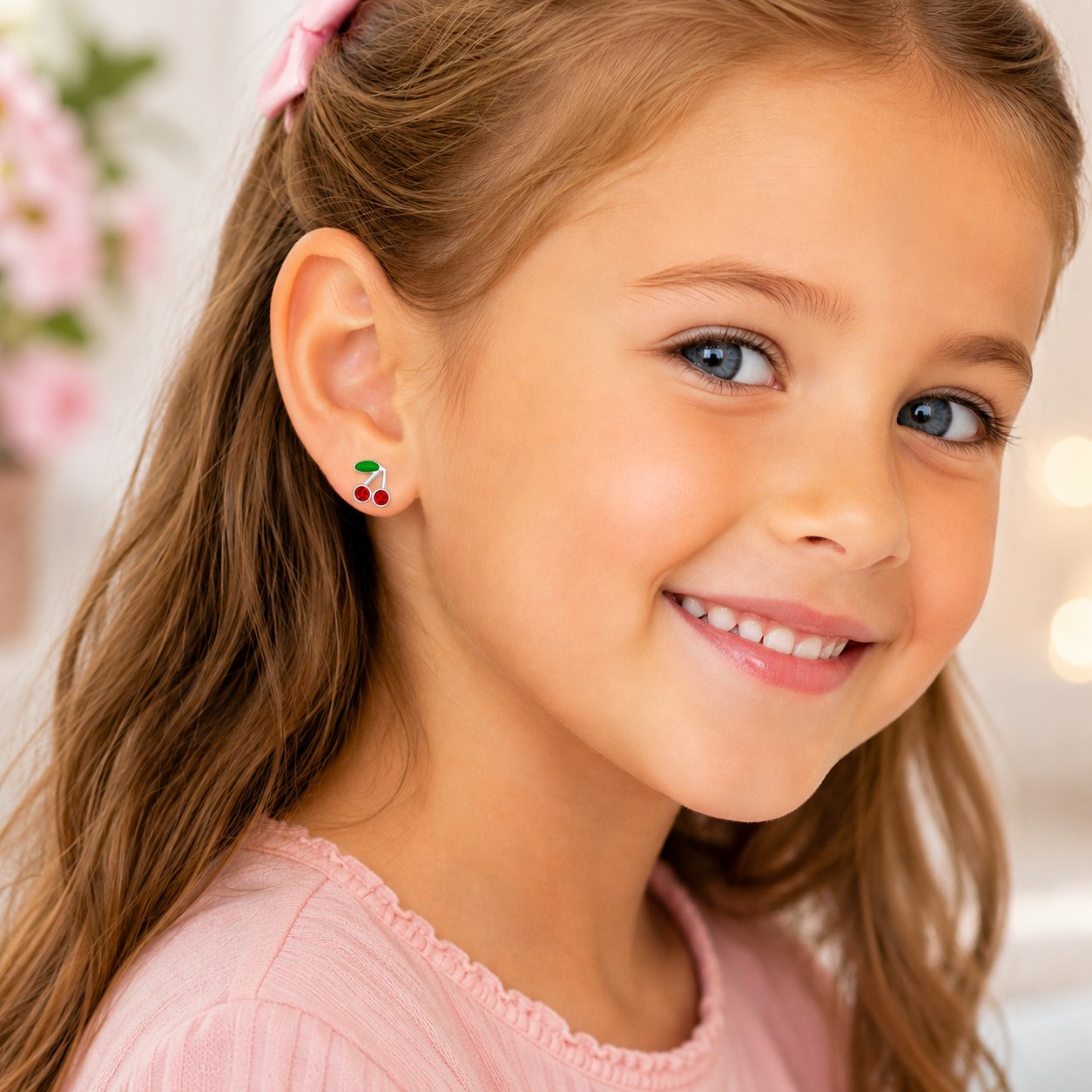 luisia-kinder-ohrstecker-kirschen-mit-kristallen-von-swarovski image 2