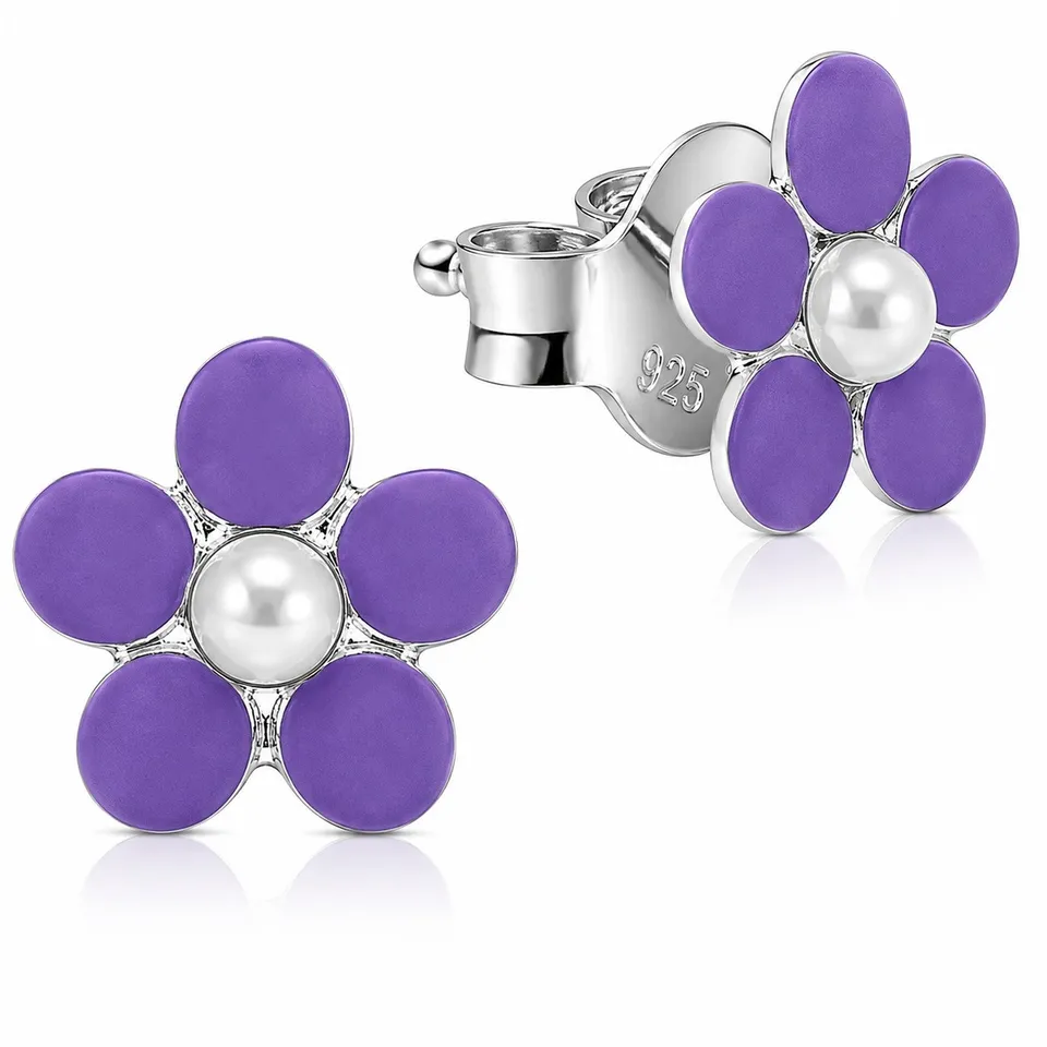 luisia-ohrstecker-blume-925-sterling-silber-lila image 1