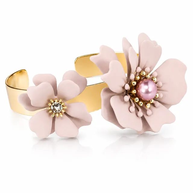 luisia-armreif-armspange-nelia-blumen-16-karat-vergoldet-altrosa image 1