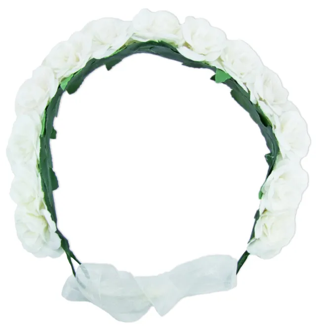 trachtenland-blumenkranz-zum-binden-mit-rosen-wei-haarschmuck image 1