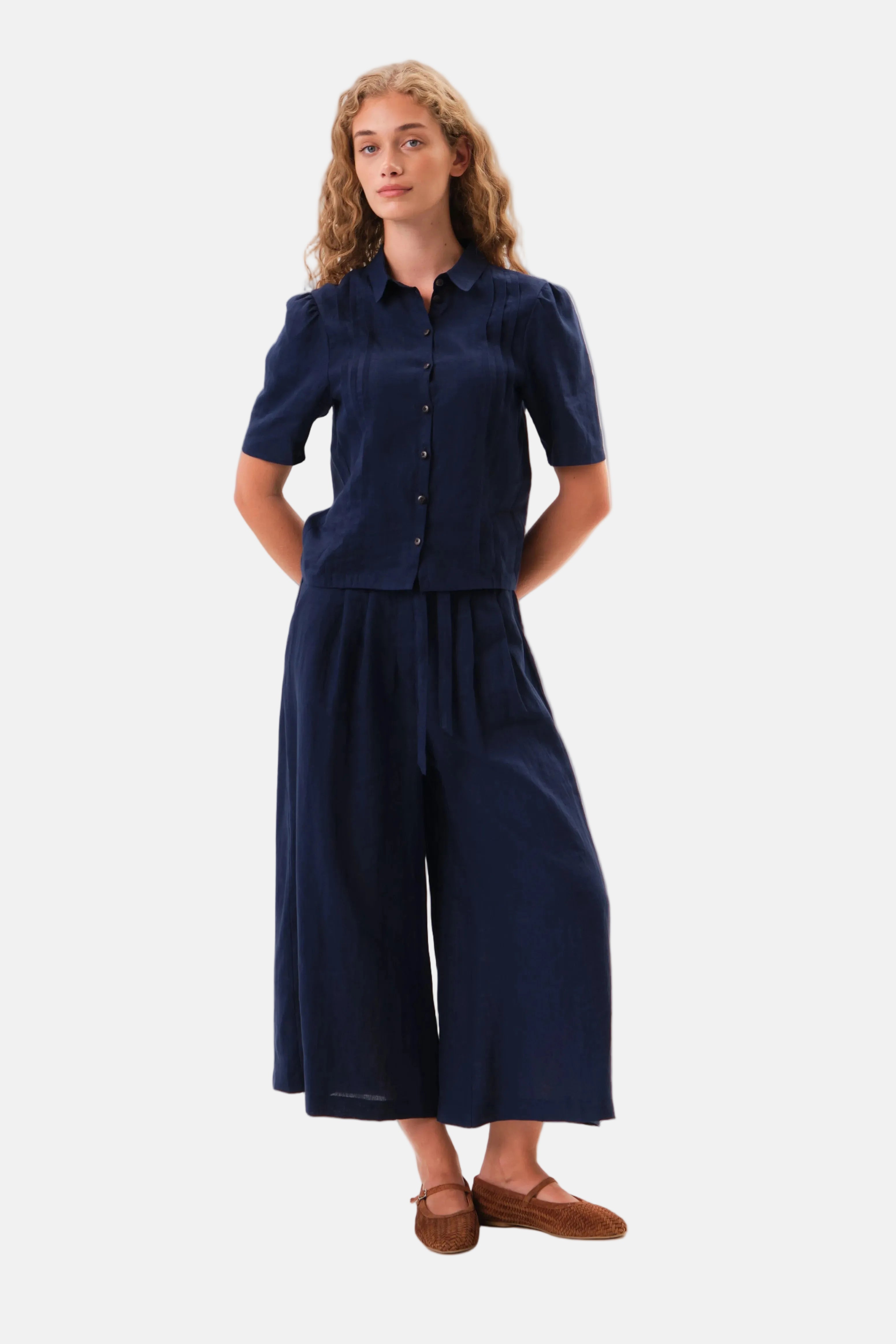 felicitas-damen-bluse-bettine-leinen-viskose-bluse-kurz image 4