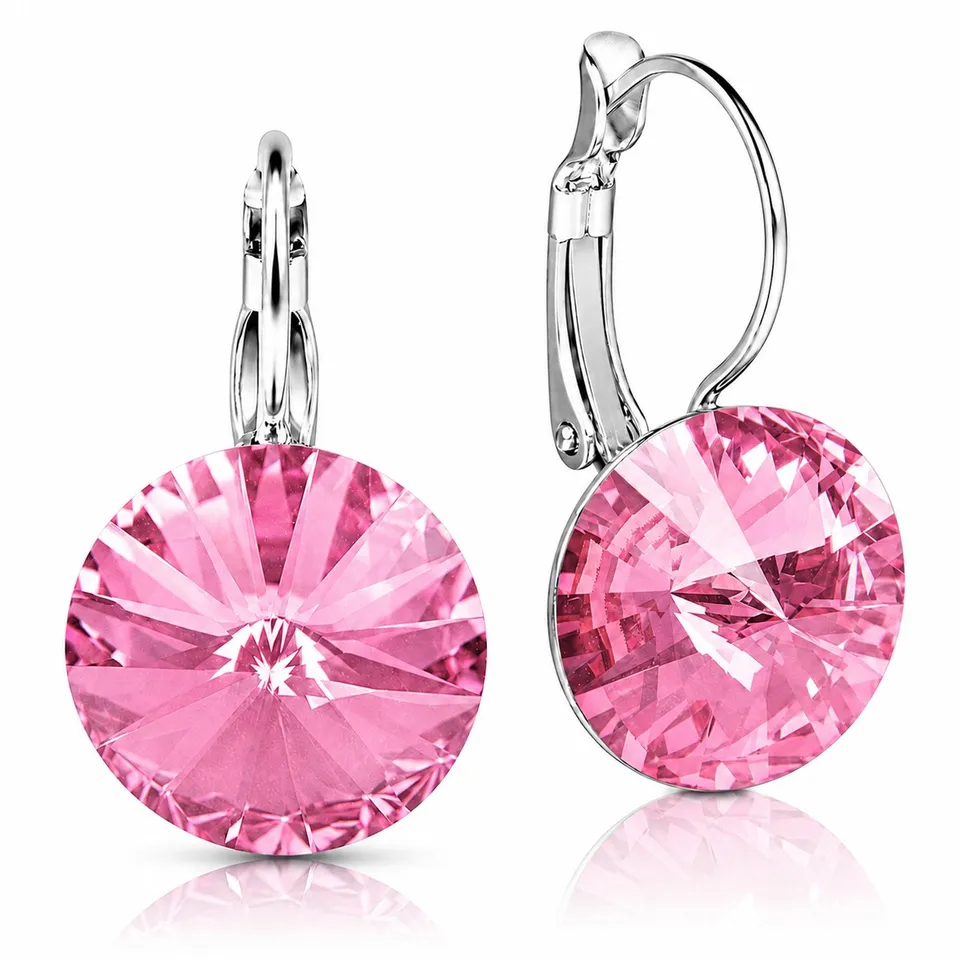 trachtenland-luisia-ohrringe-rivoli-12-mm-mit-swarovski-kristallen-rosa image 1