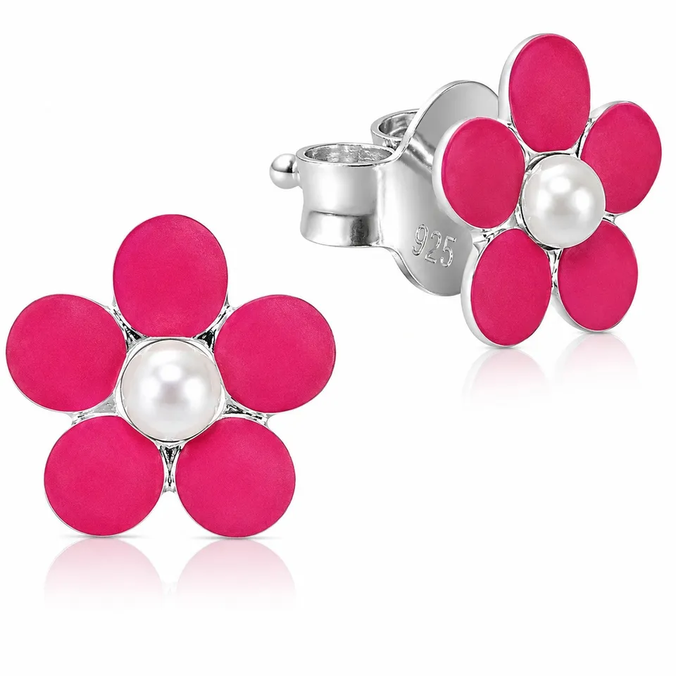 trachtenland-luisia-ohrstecker-blume-925-sterling-silber-pink image 1