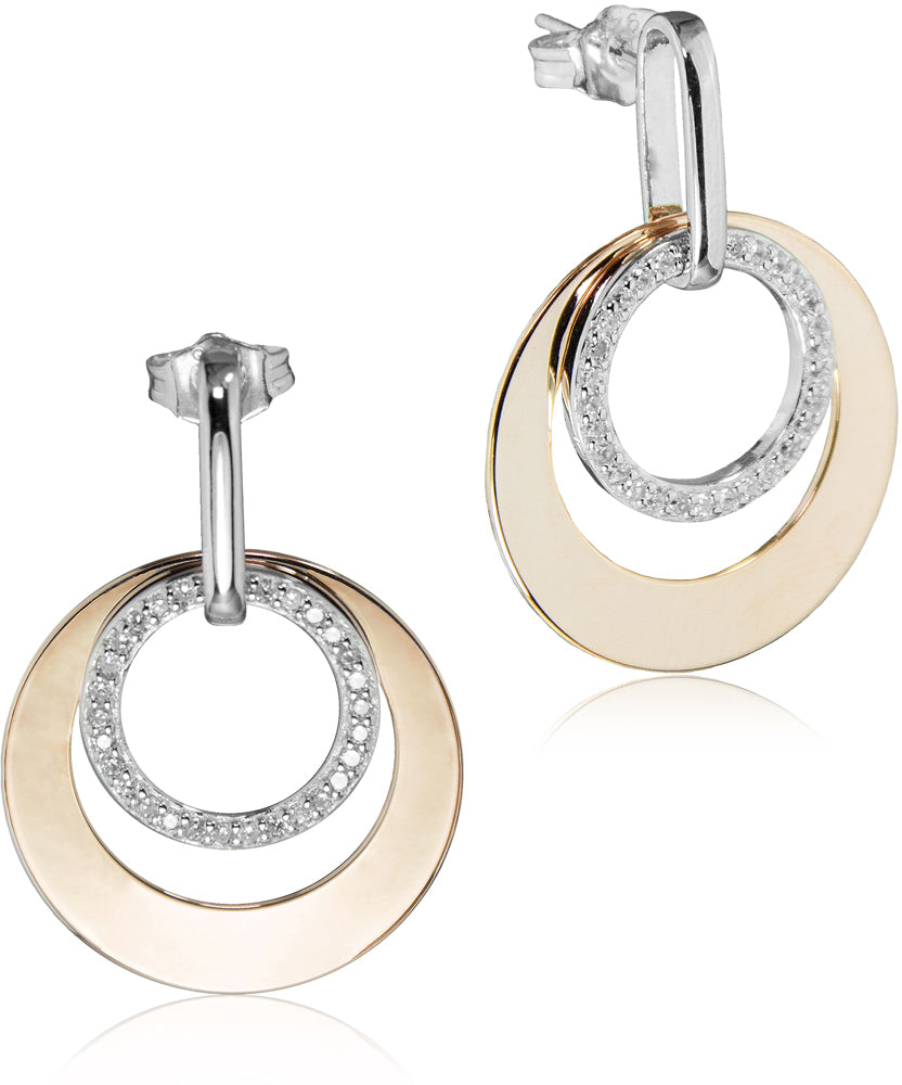 luisia-ohrh-nger-doppel-ring-79225-ros-gold-925-silber-ohrringe image 1