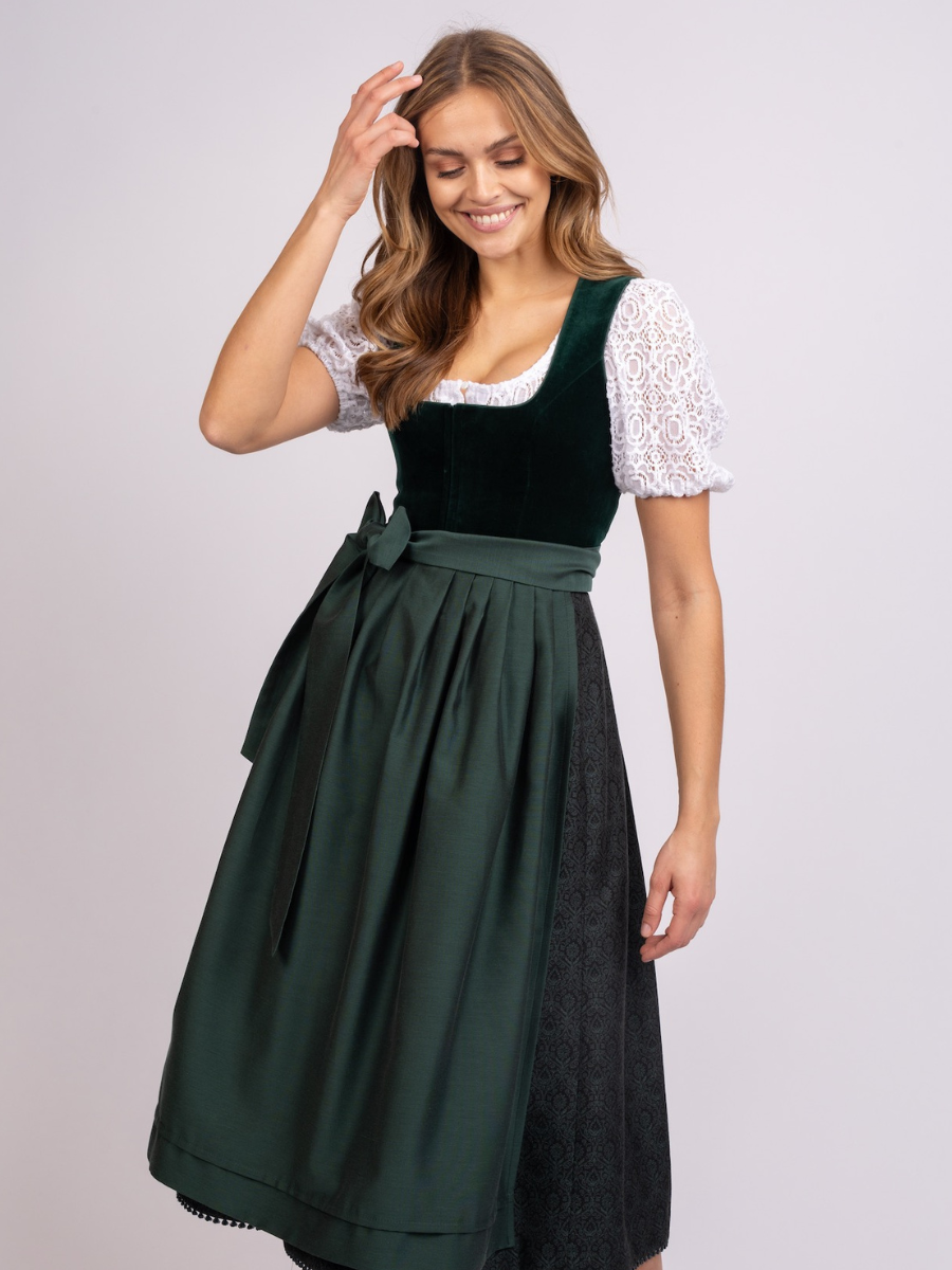 heimatgl-ck-dirndl-tilda-tannengr-n-samtdirndl-mit-blumenrock image 6