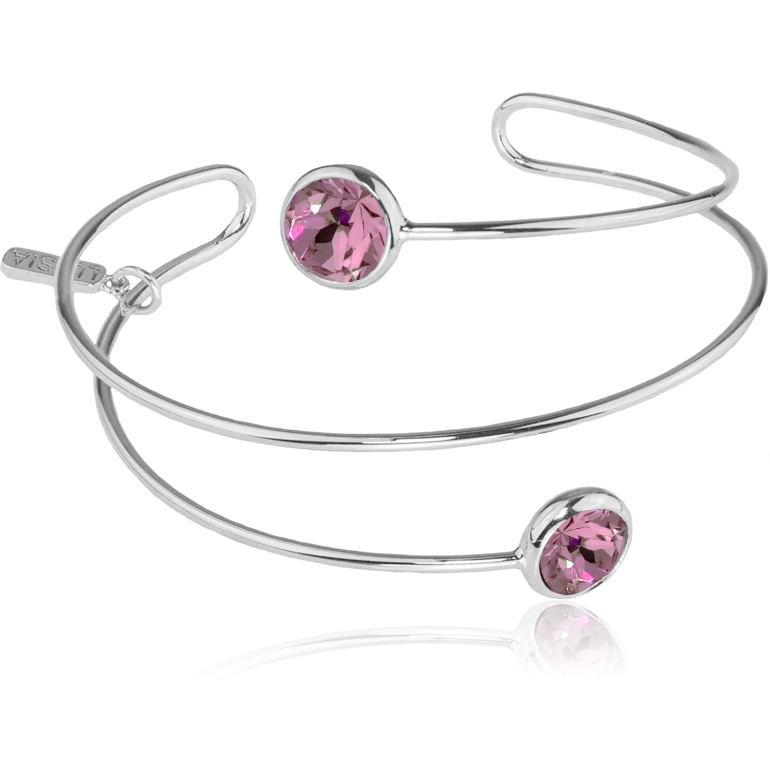 trachtenland-luisia-spiral-armreif-fjella-silber-light-rose image 1