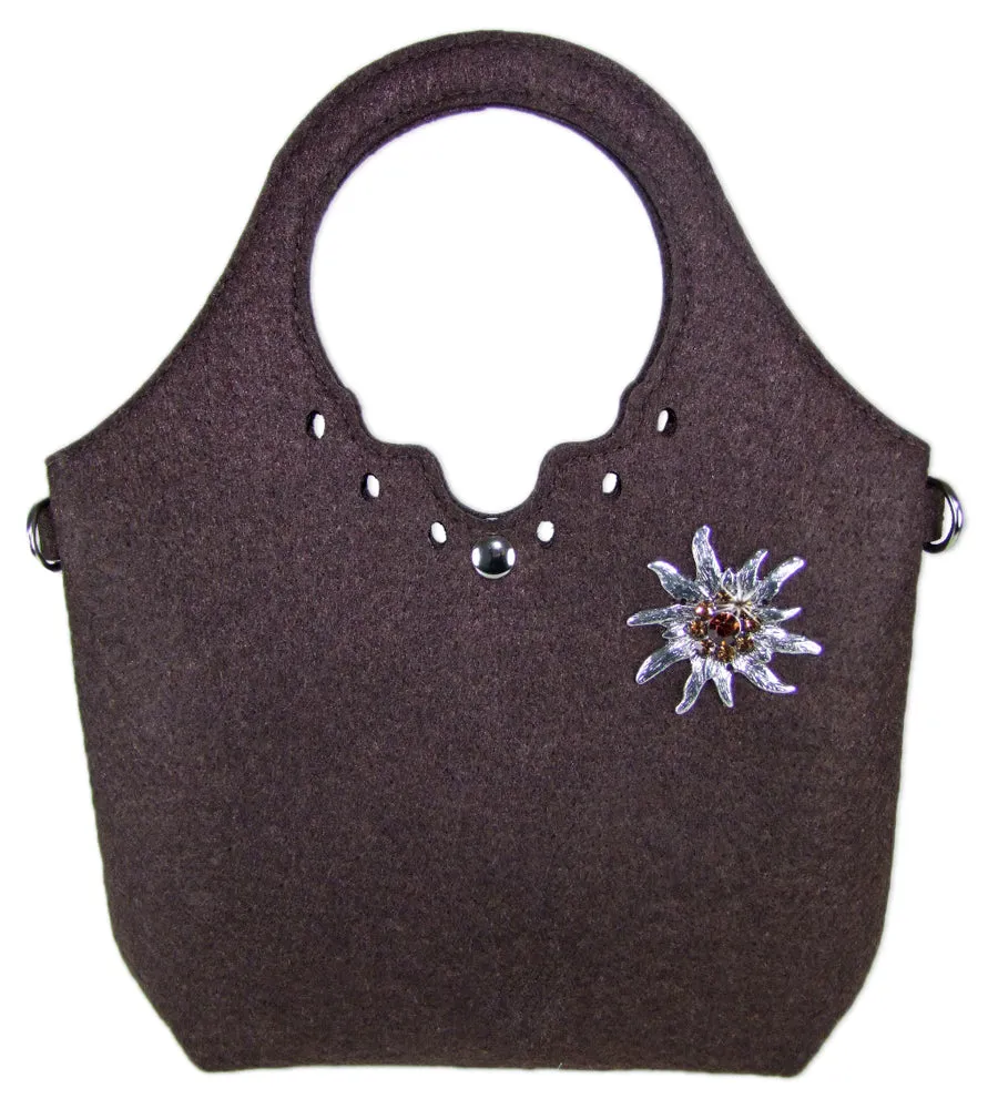 trachtenland-trachten-handtasche-shopper-mit-edelwei-dunkelbraun image 1