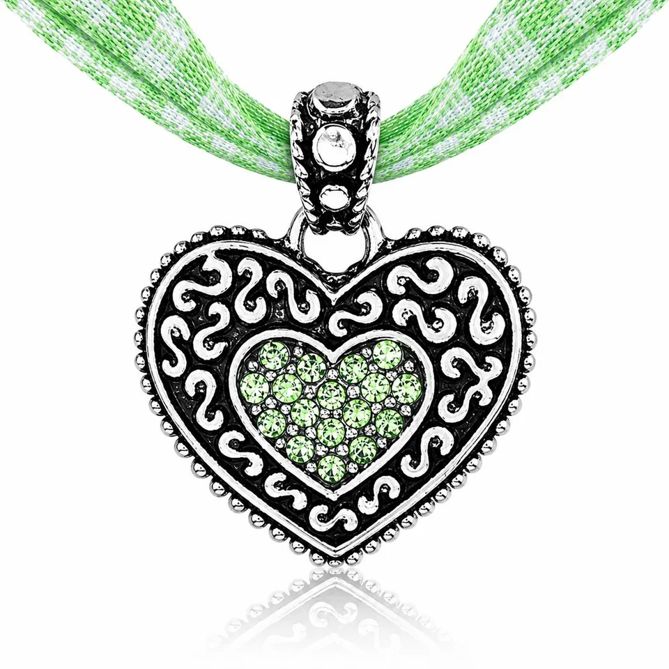 luisia-kinder-halskette-kariert-mit-herz-swarovski-hellgr-n image 1