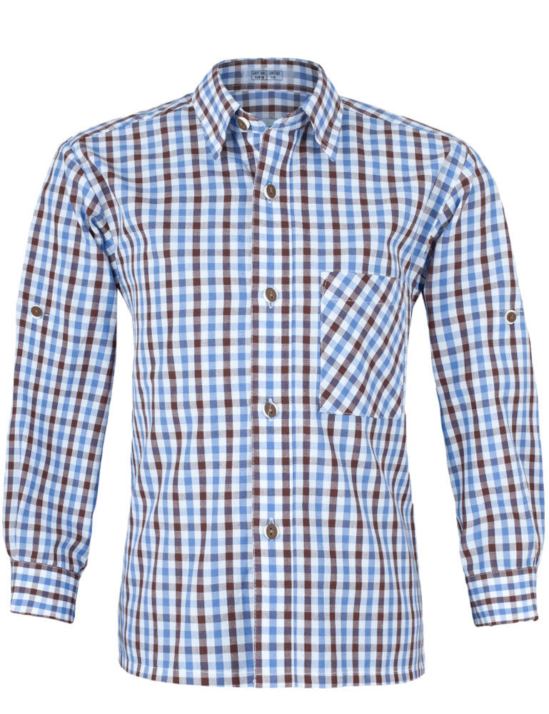 isar-trachten-kinder-trachtenhemd-emil-52916-langarm-blau-braun-kariert image 8
