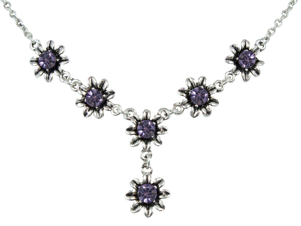 trachtenland-blumen-collier-mit-ohrh-ngern-lila image 3