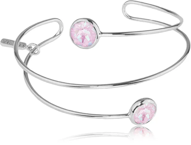 luisia-spiral-armreif-fjella-mit-zwei-premium-kristallen-silber-lavender-delite image 1