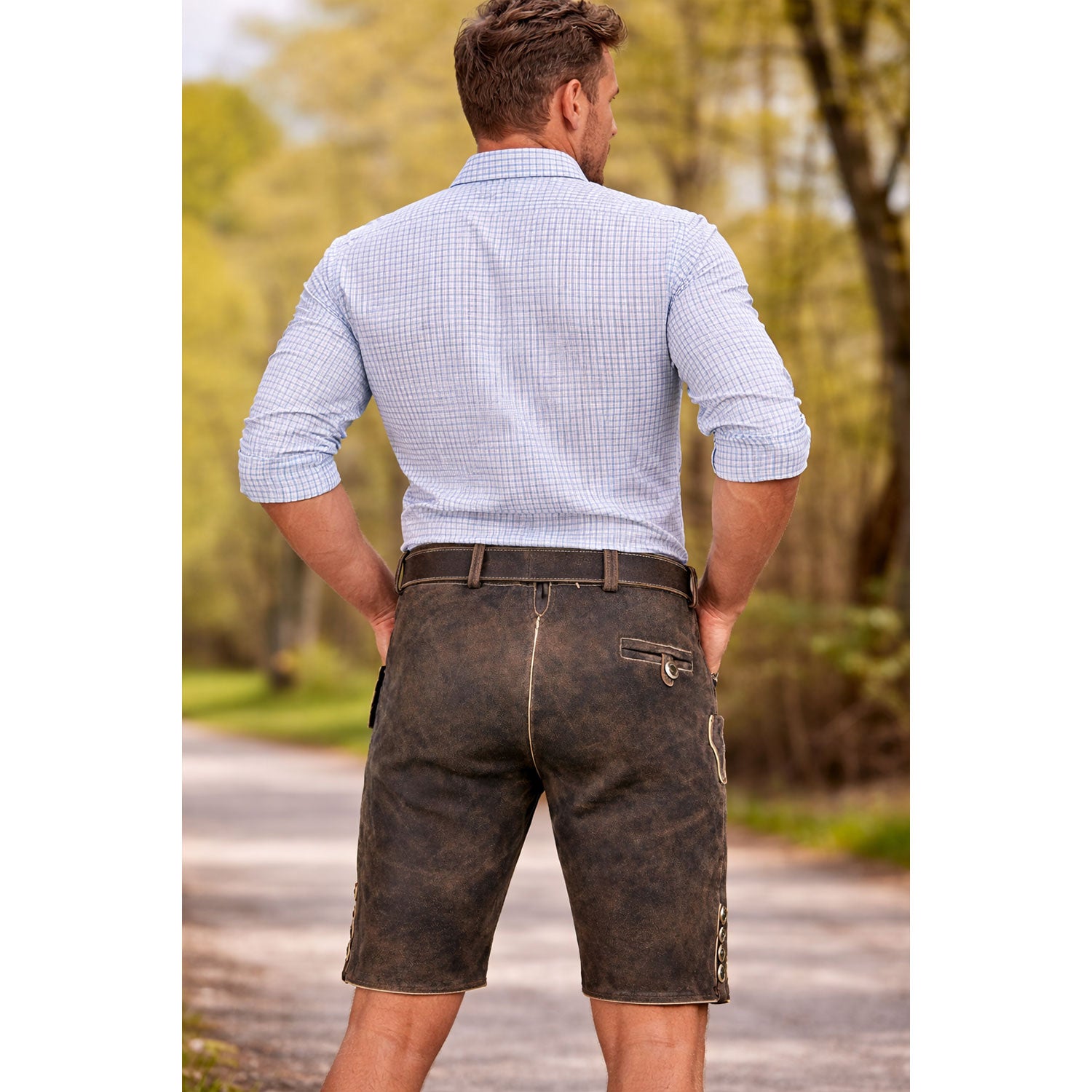 trachtenland-maddox-kurze-herren-lederhose-amberg-mit-g-rtel-nappalan-humus image 3