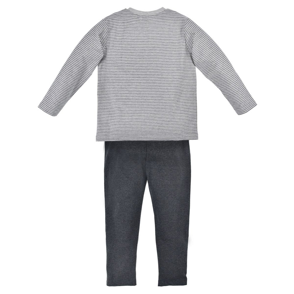 trachtenland-bondi-jungen-pyjama-traktor-33171-grau-melange image 2