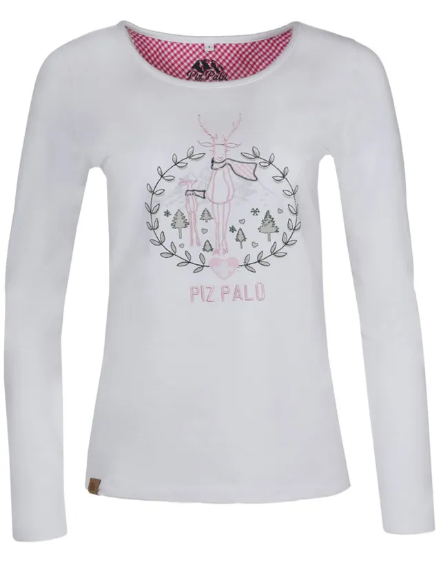 trachtenland-piz-pal-damen-langarmshirt-gerach-mit-hirsch-stickerei-wei image 1