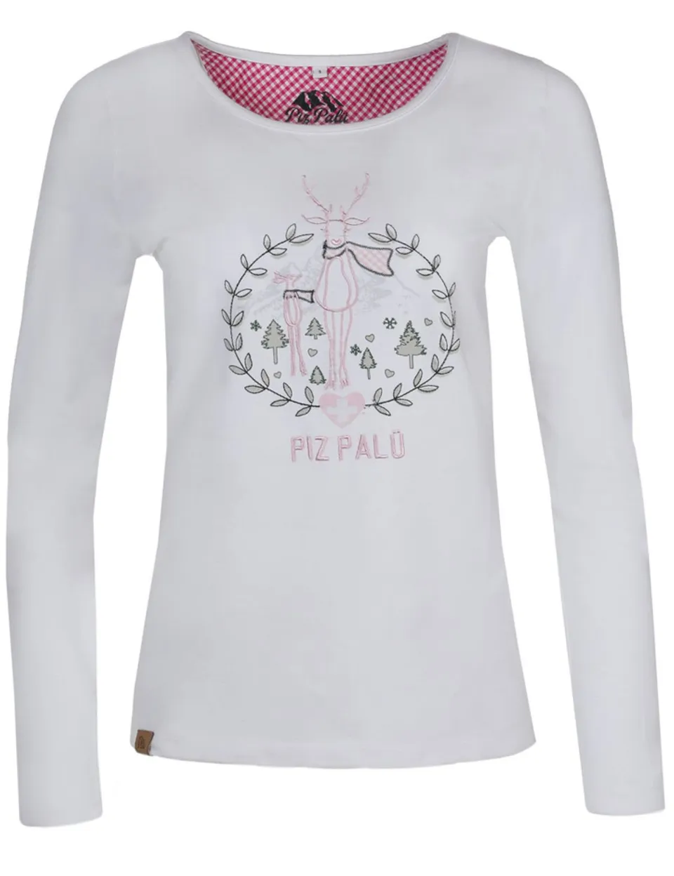 trachtenland-piz-pal-damen-langarmshirt-gerach-mit-hirsch-stickerei-wei image 1