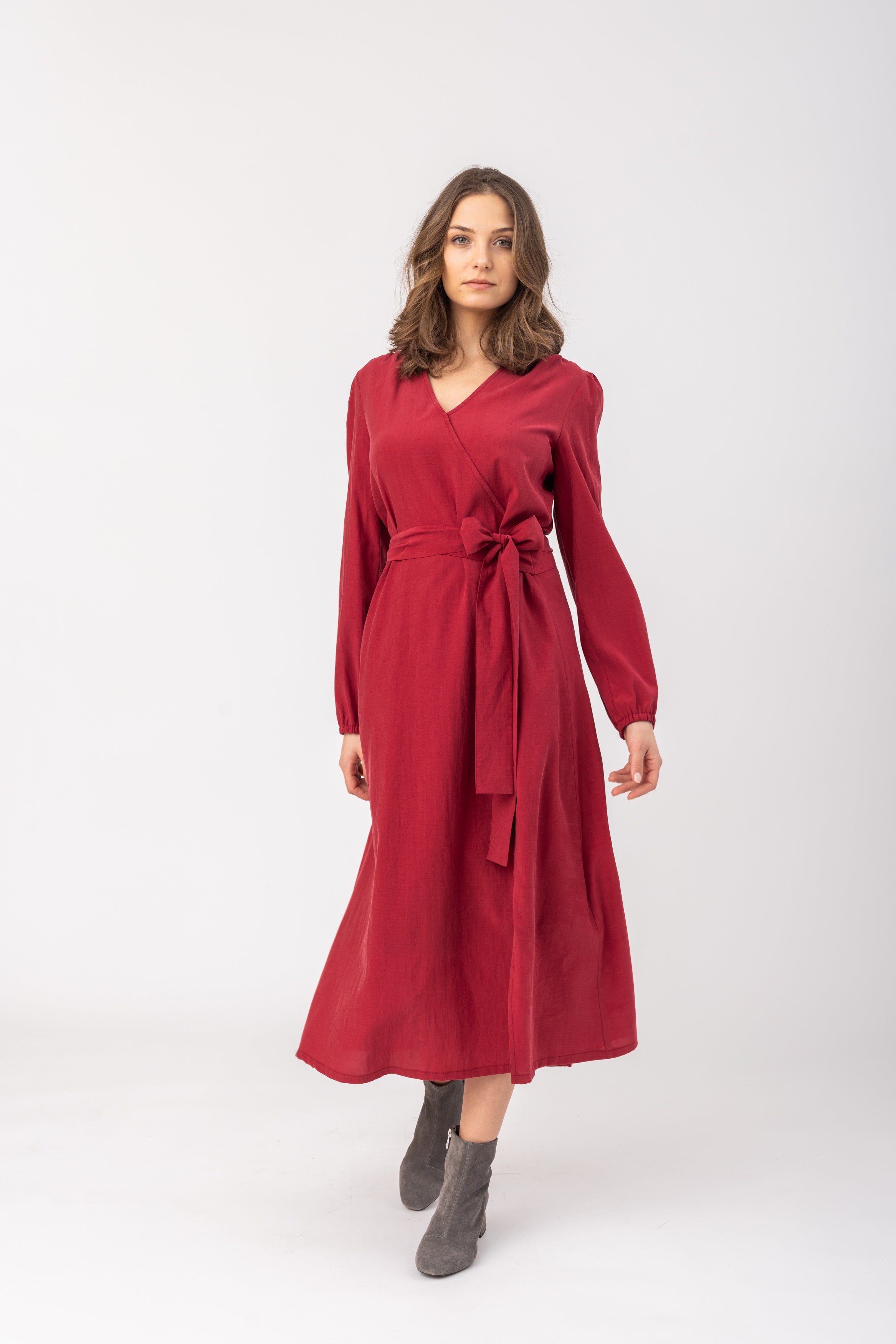 felicitas-damen-kleid-kari-wickeloptik-cupro-baumwolle image 1
