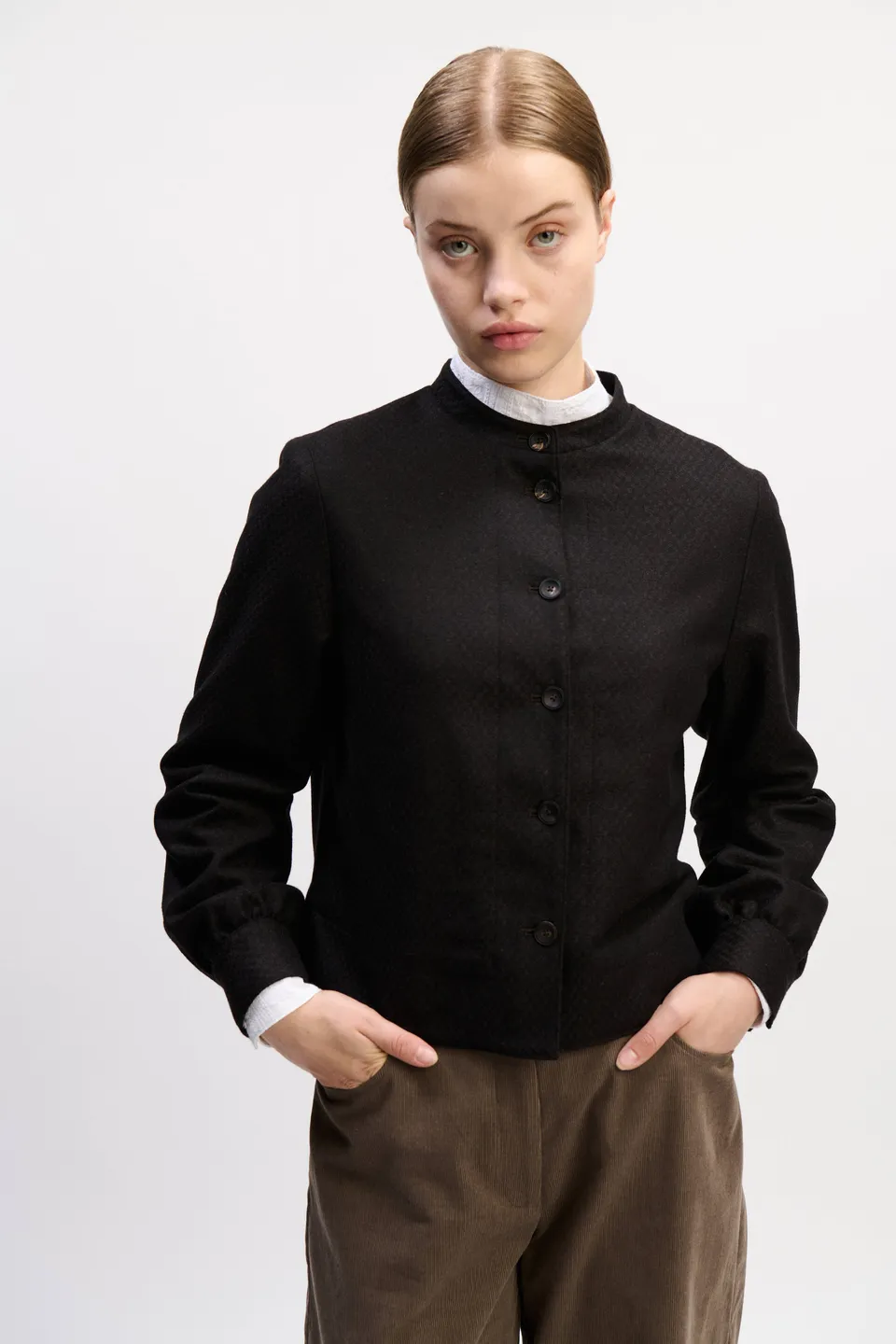felicitas-damen-jacke-josana-wollmischung-fischgrat-mit-stehkragen image 1