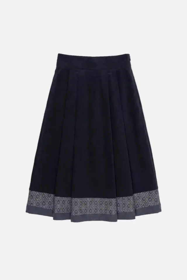 felicitas-damen-rock-rina-cordrock-64-cm-mit-kontrastblenden image 1