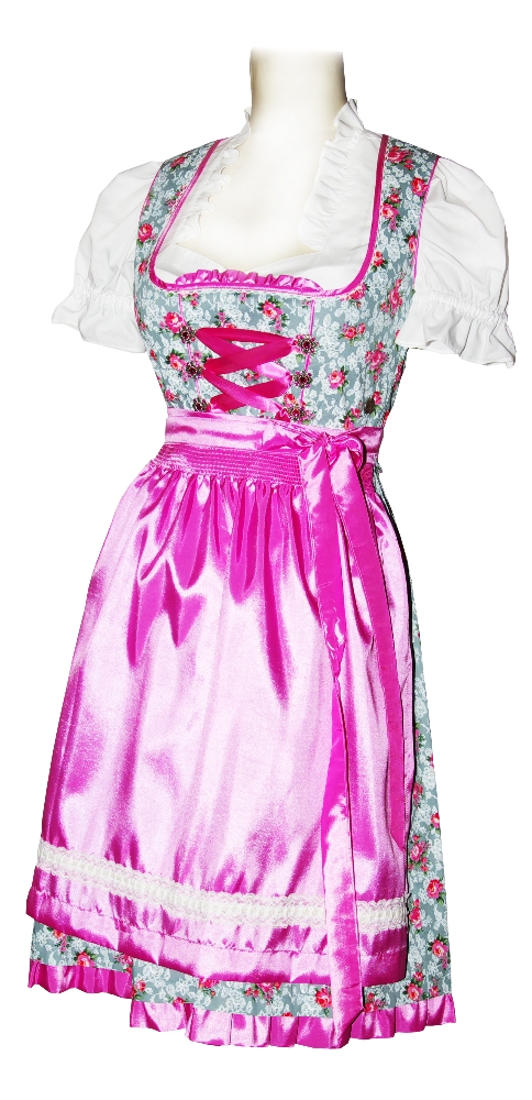 trachten-benkert-agnes-dirndl-grau-pink-gebl-mt image 1