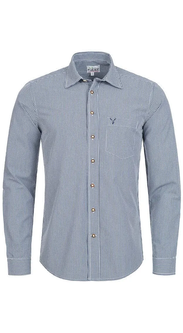 n-bler-trachtenhemd-herren-rudi-langarm-slim-fit-hellblau-kariert image 1