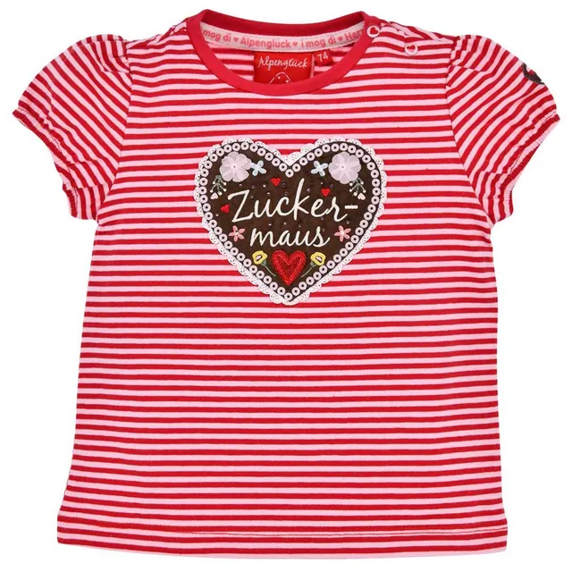 trachtenland-bondi-baby-m-dchen-t-shirt-zuckermaus-86750-rot-wei-geringelt image 1