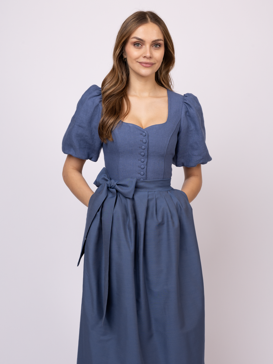 heimatgl-ck-dirndl-evi-rmeldirndl-aus-leinen-taubenblau image 6