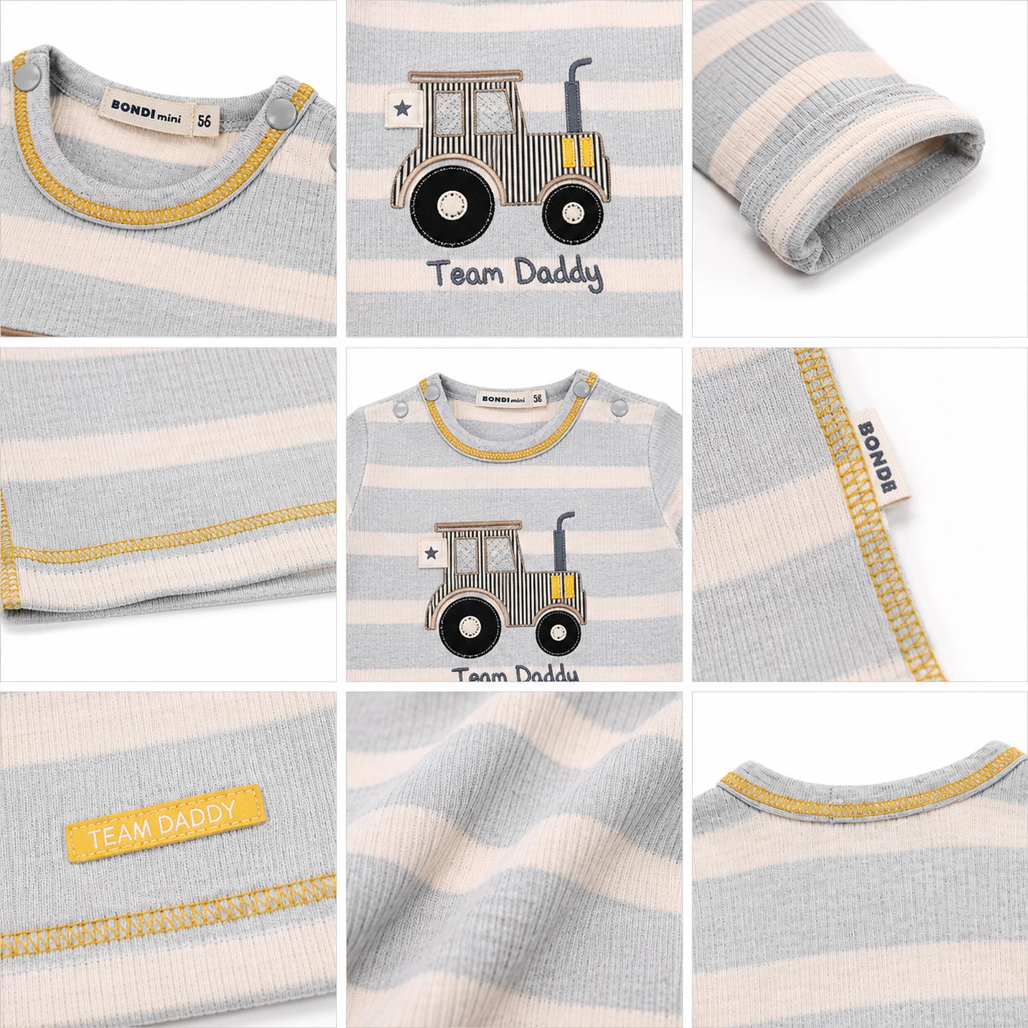bondi-baby-jungen-langarmshirt-team-daddy-94051-stripe-grey-beige image 5