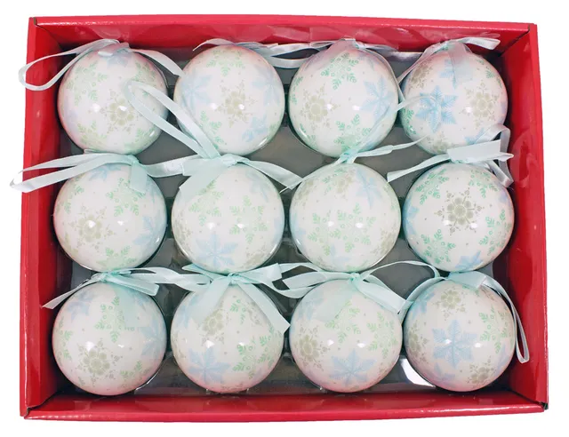 trachtenland-weihnachtskugeln-kunststoff-6cm-12-tlg-schneeflocken-wei-blau-gr-n image 1