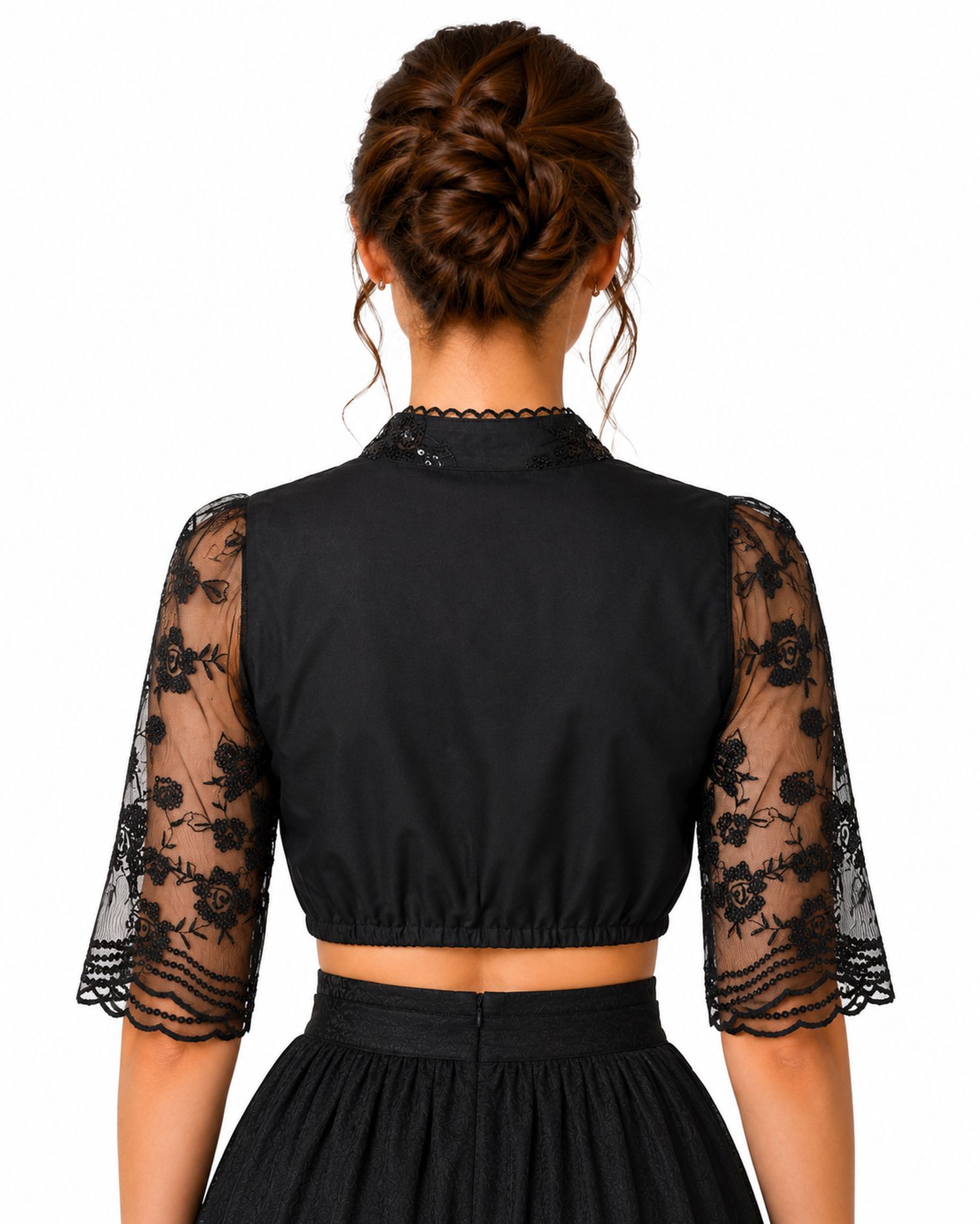 trachtenland-dirndlbluse-mit-spitze-und-pailletten-damen-bluse-schwarz image 3