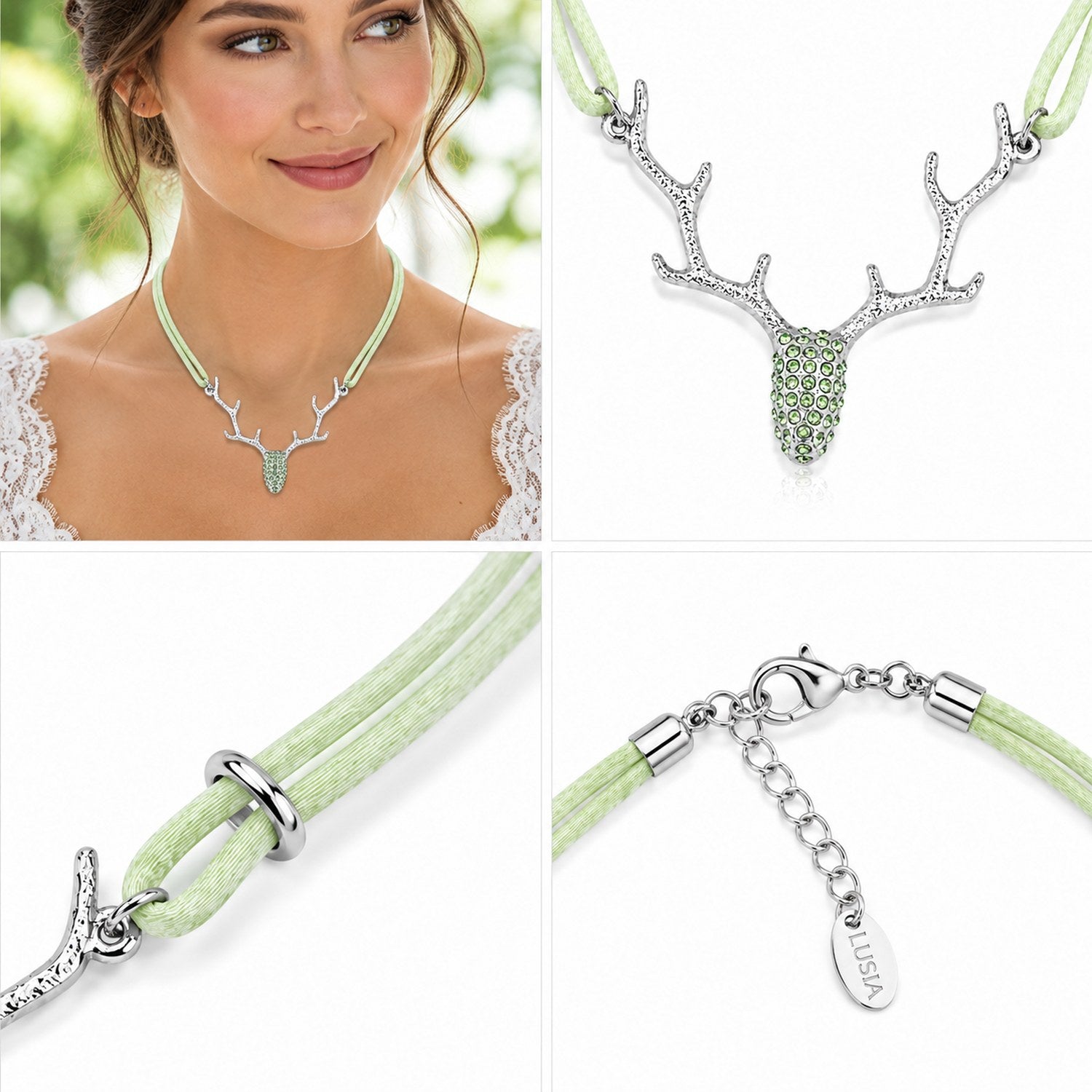 luisia-halskette-nicola-mit-kristallen-von-swarovski-lindgr-n-hirschkopf image 5