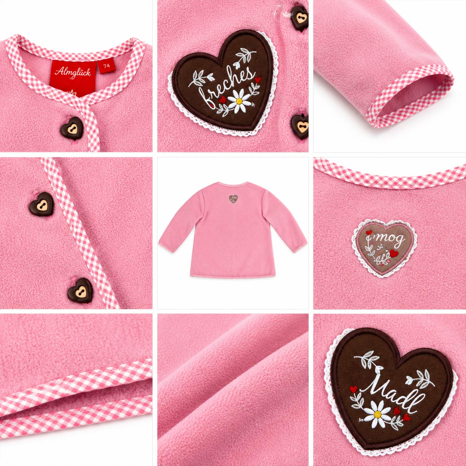 bondi-baby-m-dchen-fleecejacke-freches-madl-86851-old-rose image 5