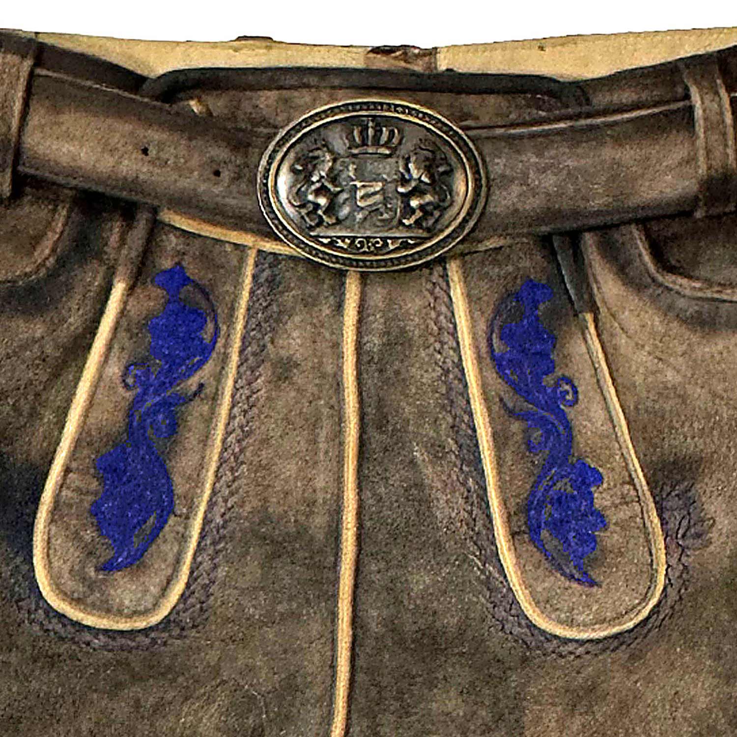trachtenland-maddox-lederhose-utz-kurz-g-rtel-wildbock-er-blau image 5