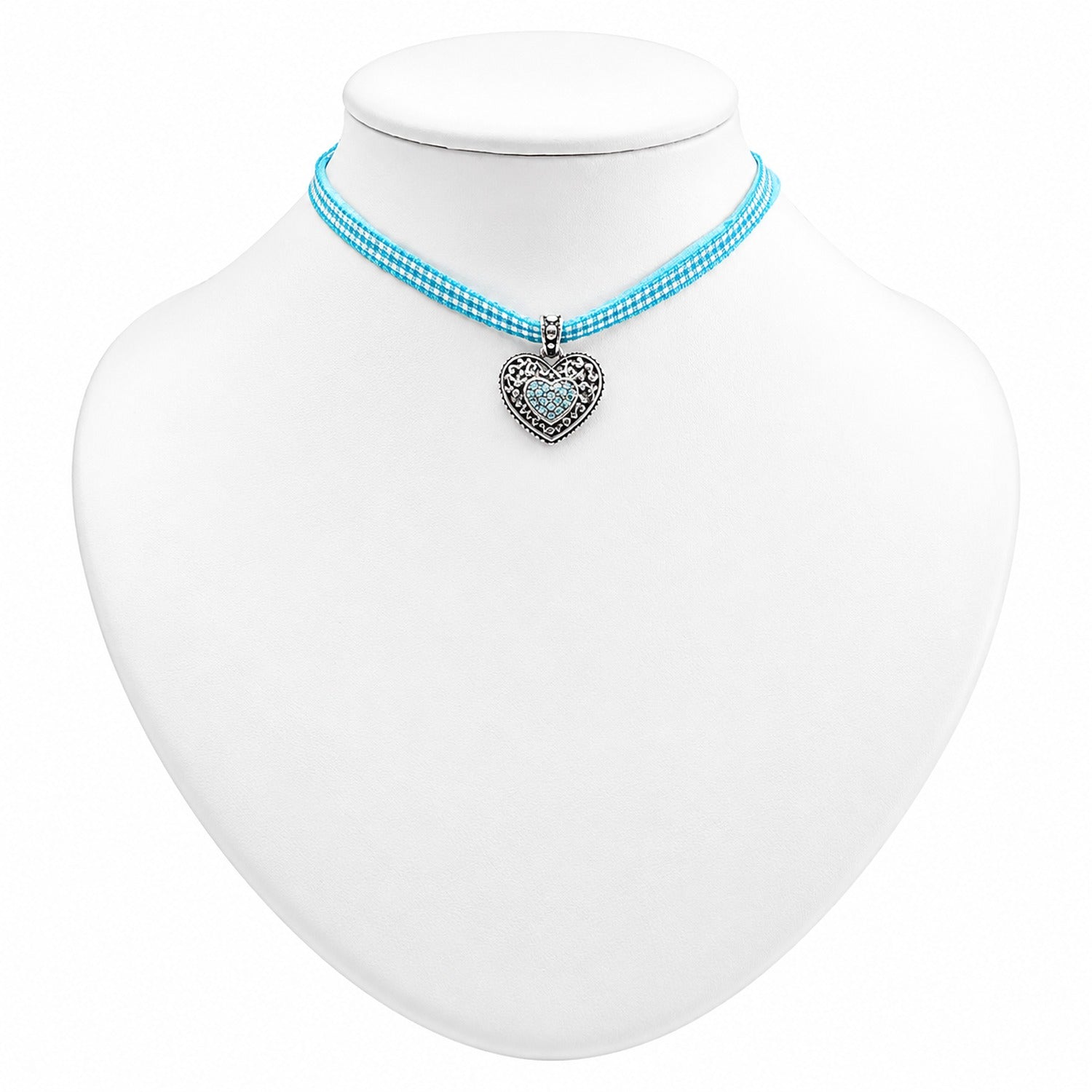 luisia-kinder-halskette-kariert-mit-herz-kristalle-swarovski-t-rkis image 5