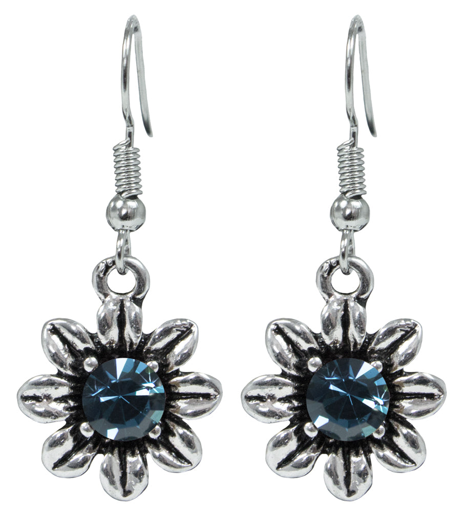 blumen-collier-mit-ohrh-ngern-ozeanblau-schmuckset image 4