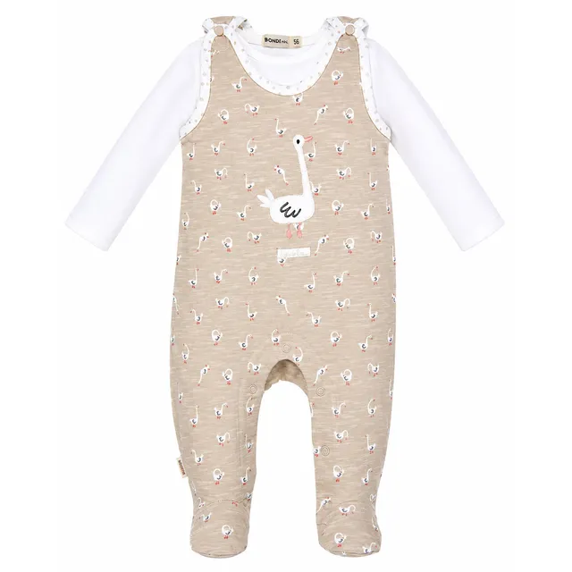 bondi-baby-strampler-g-nschen-93959-langarm-gans-allover-beige image 1