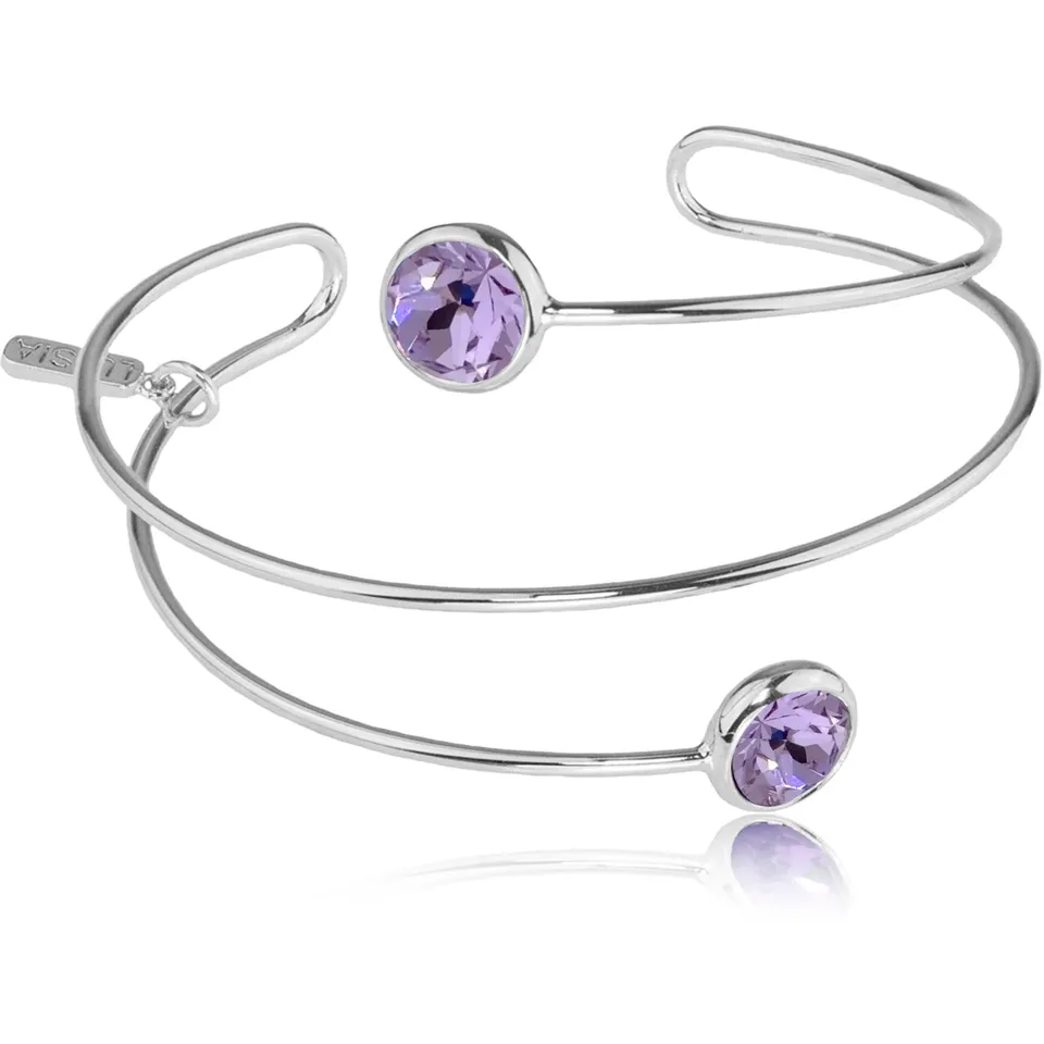 luisia-spiral-armreif-fjella-mit-zwei-premium-kristallen-armreif-silber-violet image 1