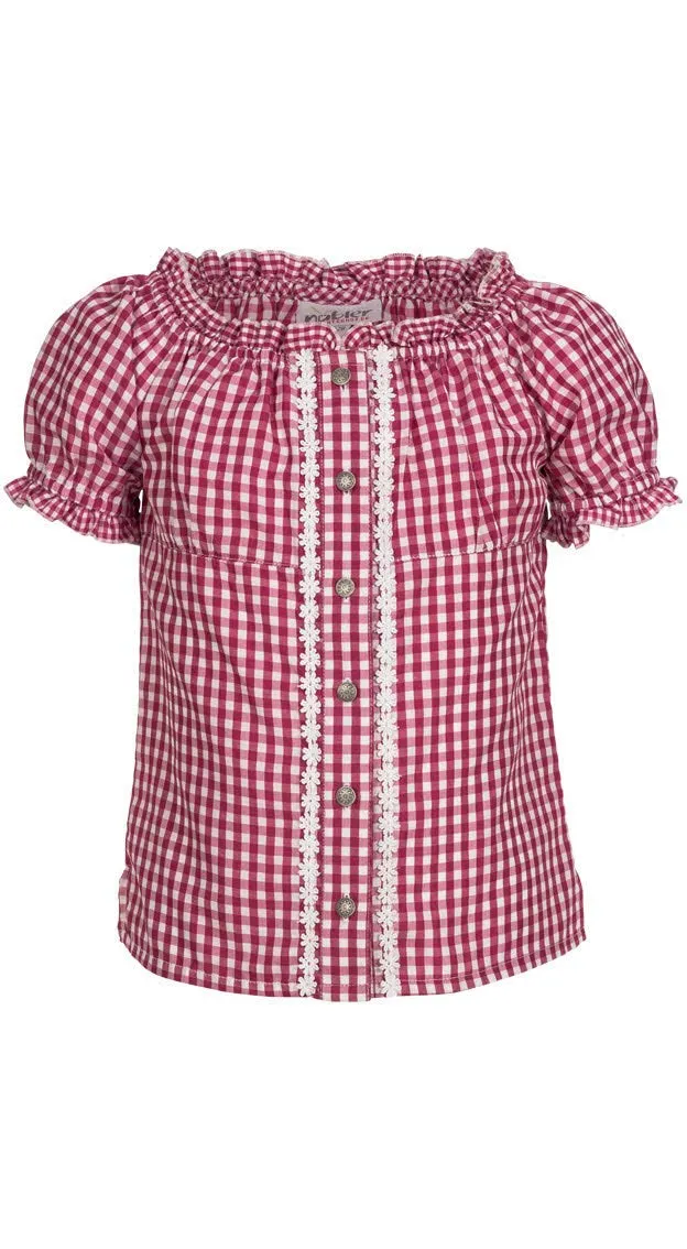 n-bler-dirndlbluse-corinna-m-dchen-kurzarm-wei-rot-kariert-2 image 1