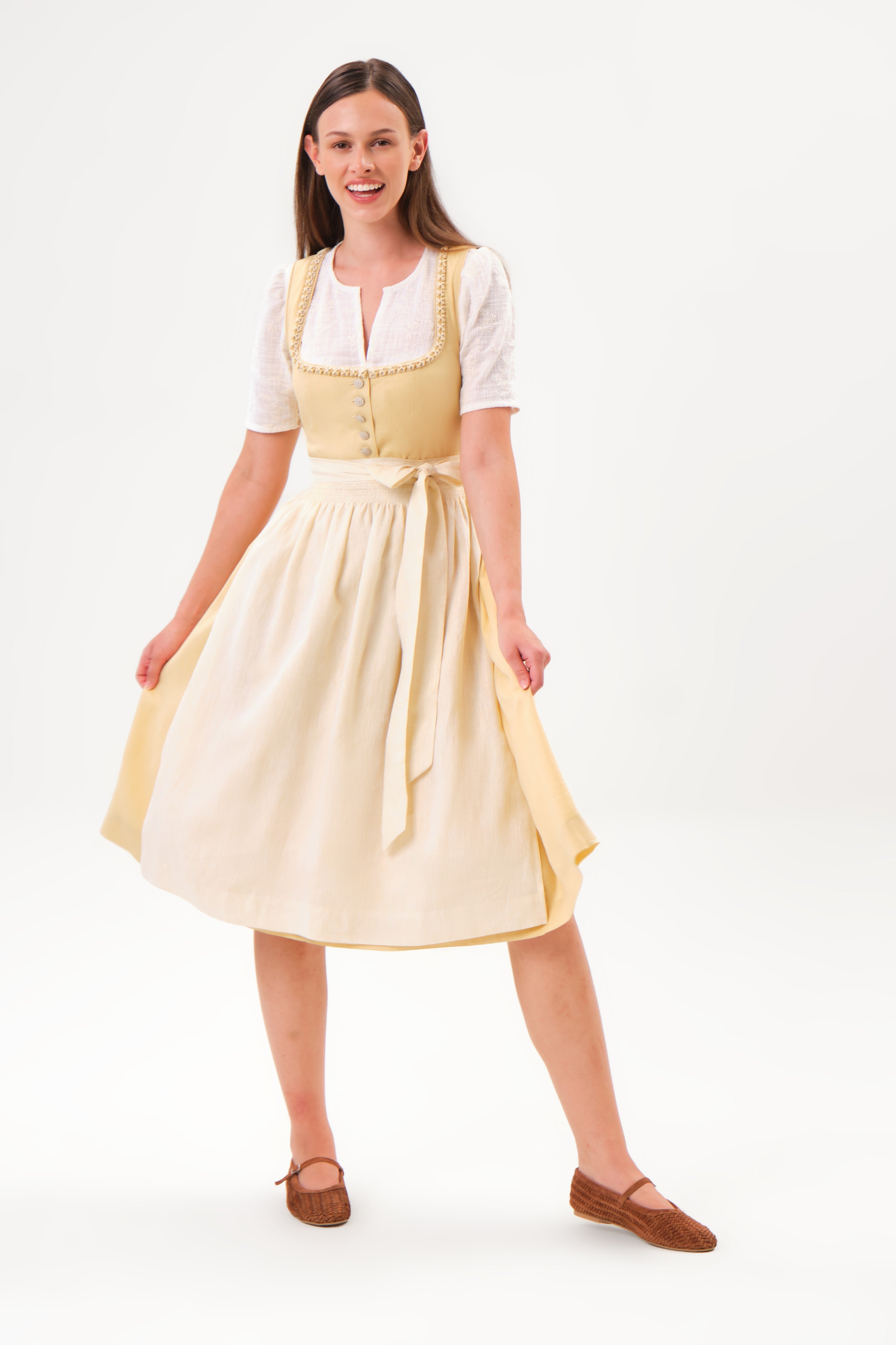 felicitas-damen-dirndl-doro-leinen-dirndl-mit-sch-rze image 1