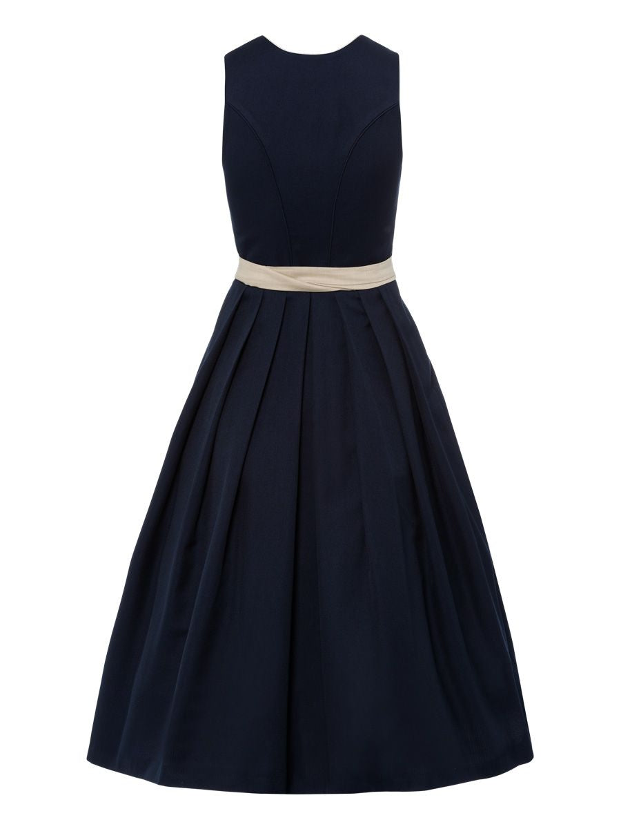 heimatgl-ck-dirndl-rosalinde-jacquard-dunkelblau-hochzeitsdirndl image 5