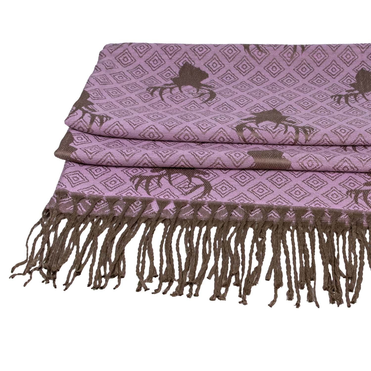 trachtenland-halstuch-schal-hirschkopf-185x70cm-rosa-braun image 4