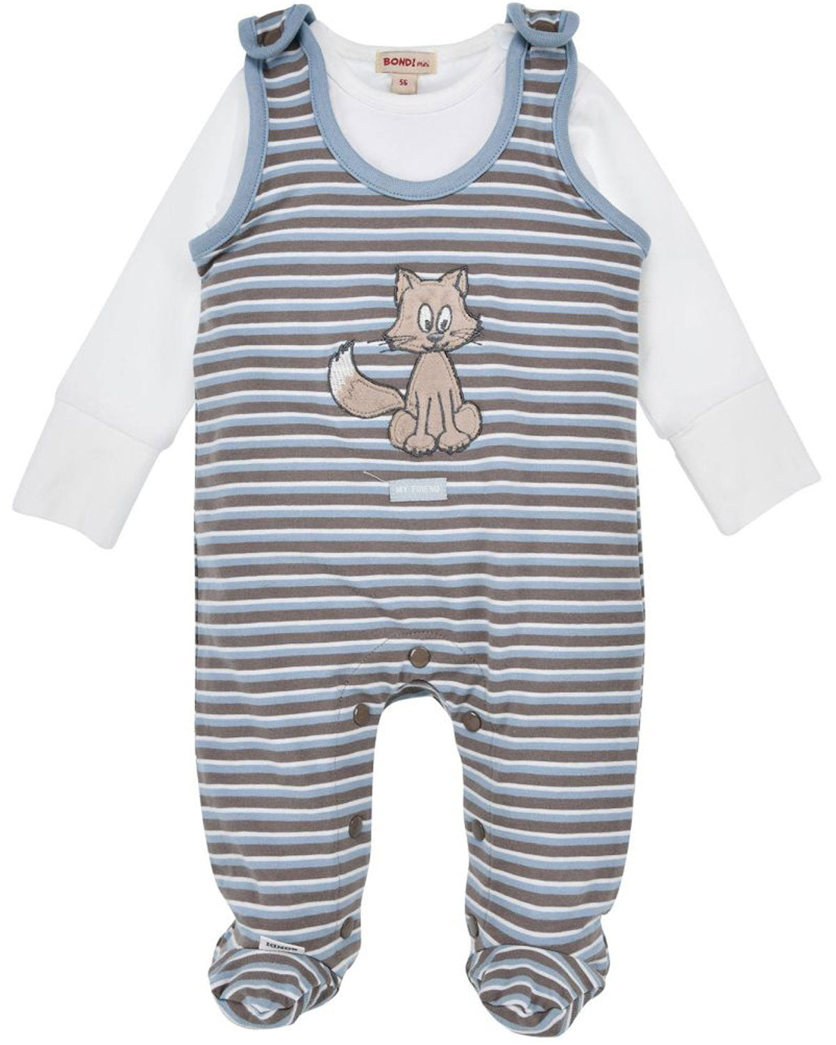 trachtenland-bondi-baby-strampler-my-friend-94016-stripe-schoko-blue image 1
