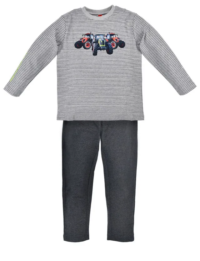 trachtenland-bondi-jungen-pyjama-traktor-33171-grau-melange image 1