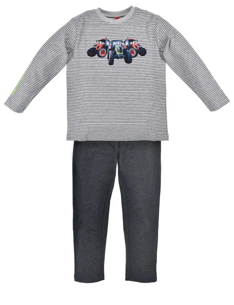 trachtenland-bondi-jungen-pyjama-traktor-33171-grau-melange image 1