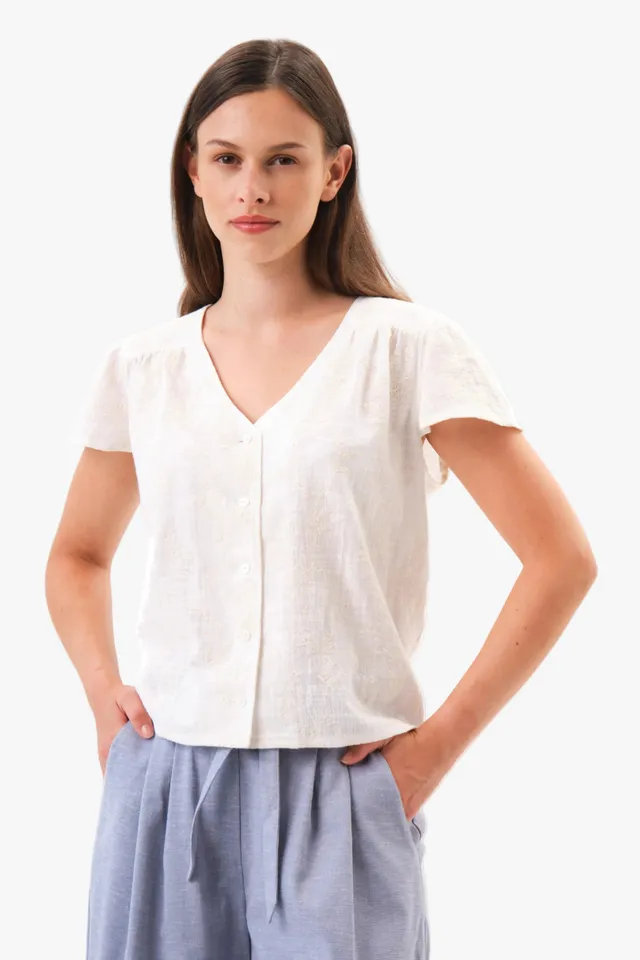 felicitas-bluse-bina-damen-bio-baumwolle-lochstick-fl-gel-rmel image 1