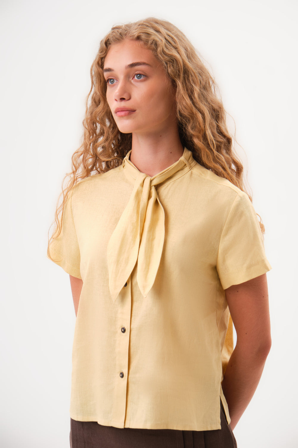 felicitas-beline-damen-bluse-kurzarm-leinen-viskose image 3