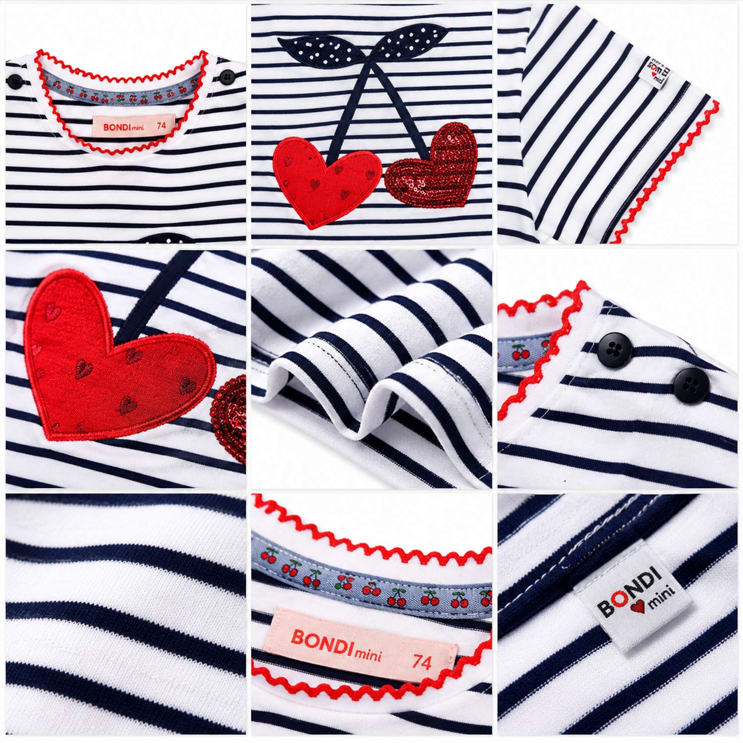 bondi-baby-kinder-t-shirt-cherry-86590-wei-navy-kurzarm image 5