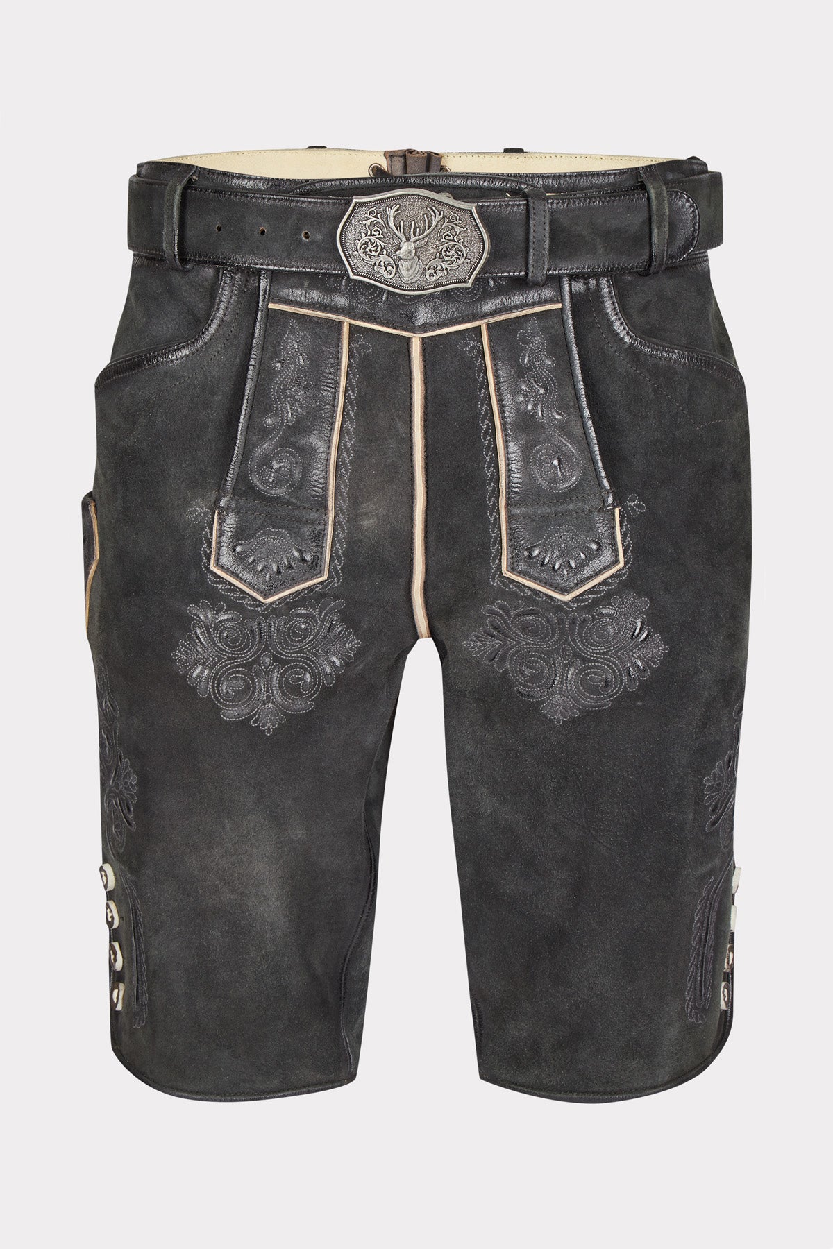felicitas-herren-lederhose-ostsee-kurz-echtleder-mit-stickerei image 1