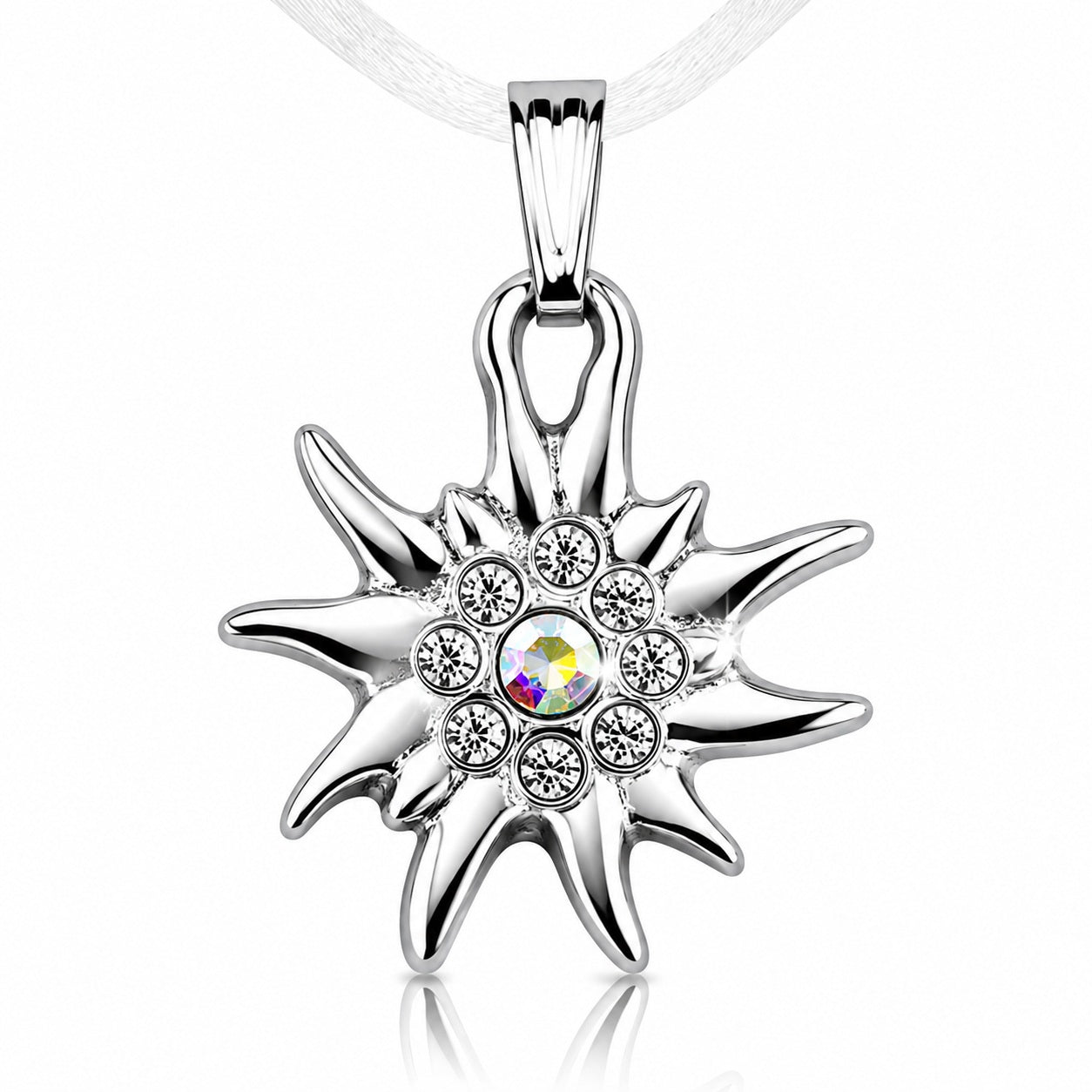 trachtenland-luisia-kinder-halskette-edelwei-mit-swarovski-kristallen-wei image 1